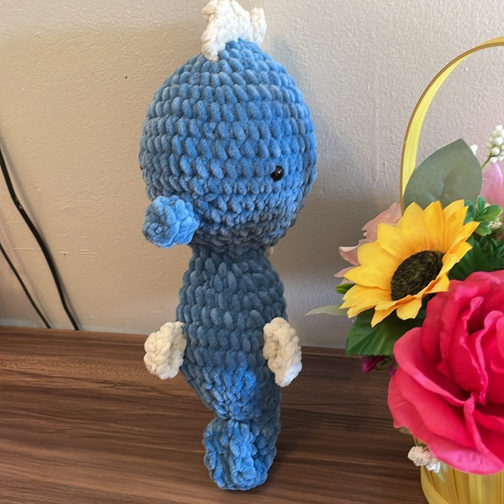 16” SEAHORSE HANDMADE CROCHET BLUE